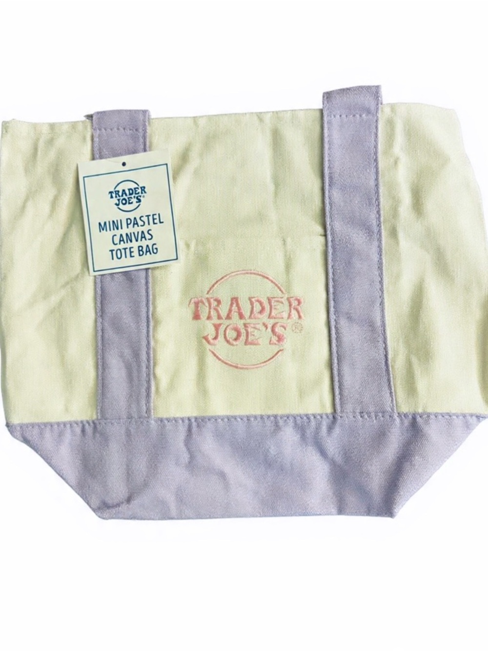 Viral Trader Joe's Mini Pastel Canvas Tote Bag - Lavender